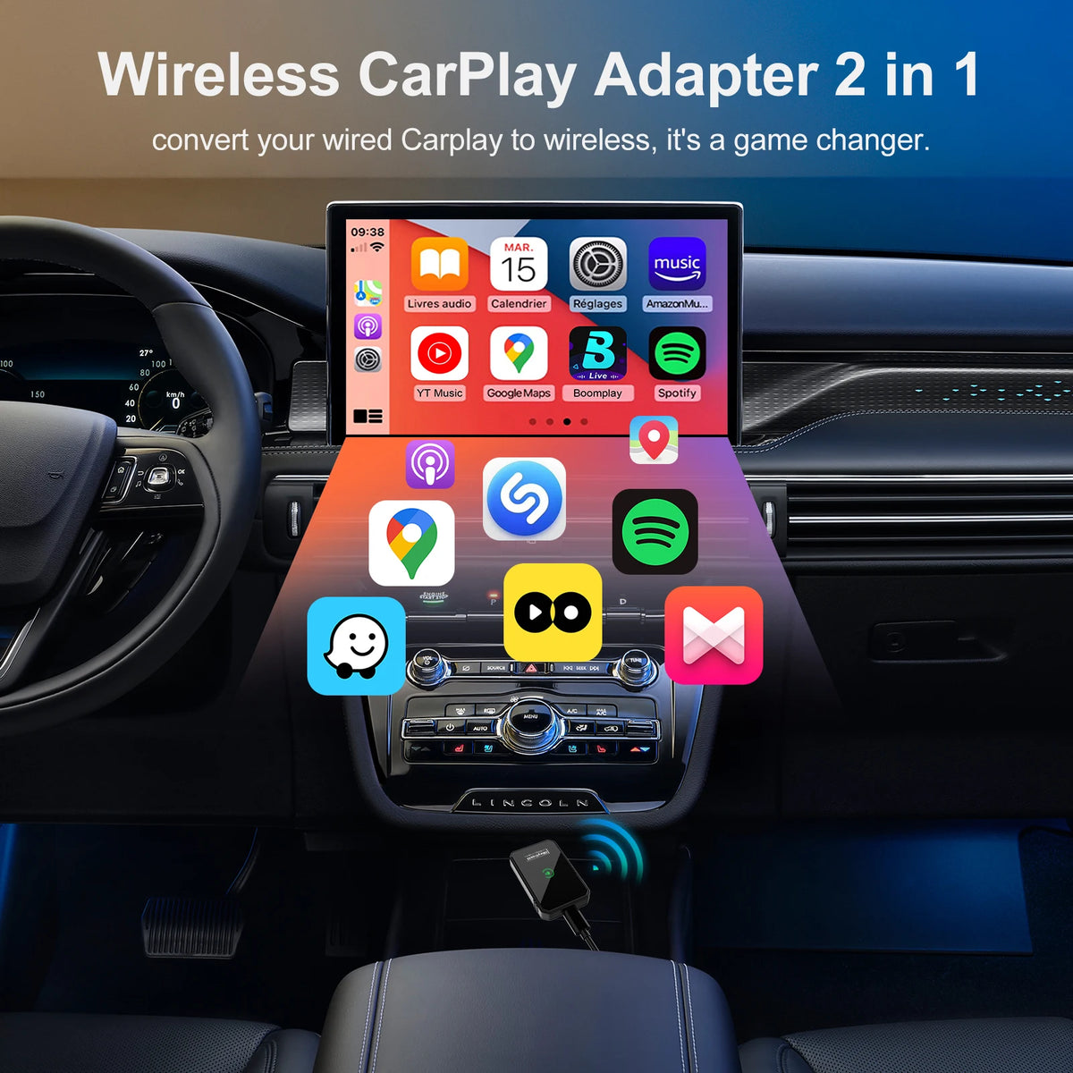 **Universal 2-in-1 Wireless Smart Car Adapter**