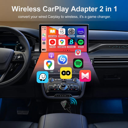 **Universal 2-in-1 Wireless Smart Car Adapter**
