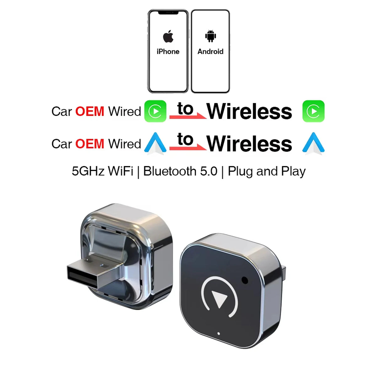 Ultra-Compact Wireless CarPlay Smart Adapter