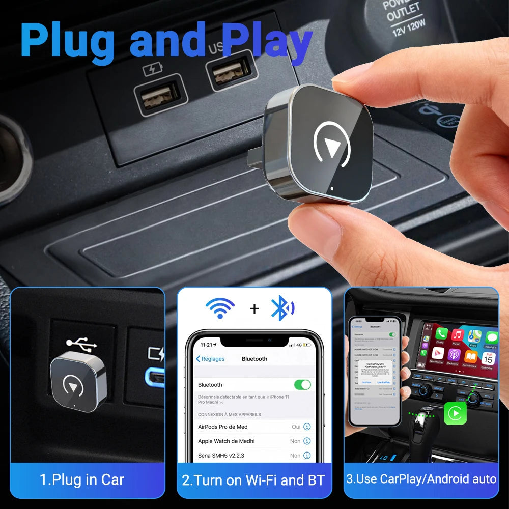 Ultra-Compact Wireless CarPlay Smart Adapter