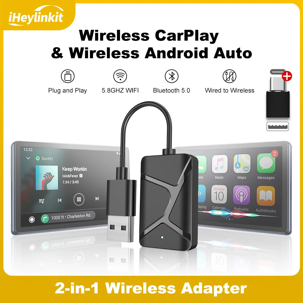 **Universal 2-in-1 Wireless Smart Car Adapter**