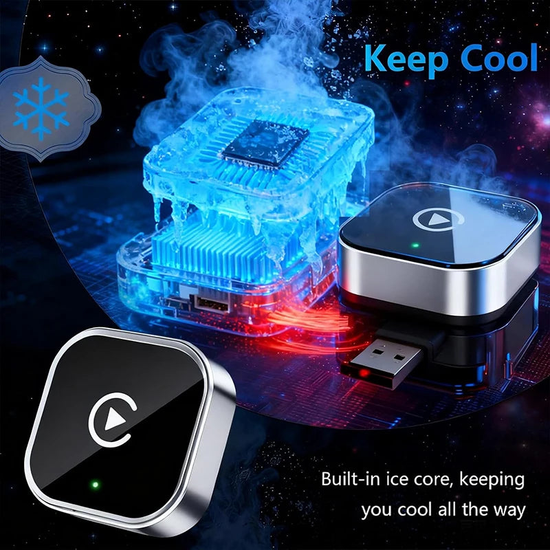 VYVYLABS Upgraded Wireless CarPlay Adapter Mini Box USB Plug-and-play No Delay for iPhone 6 and Android 11 Above Auto Adapter